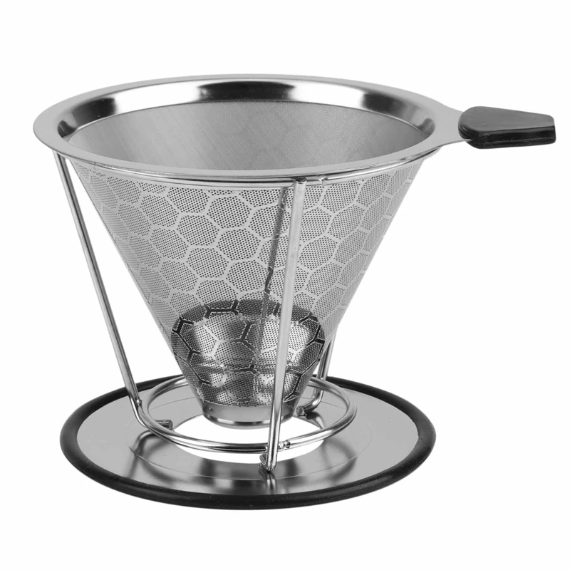 

Double Layer Stainless Steel Manual Coffee Funnel Filter Drip Coffee Pot Paper Free Filter Screen