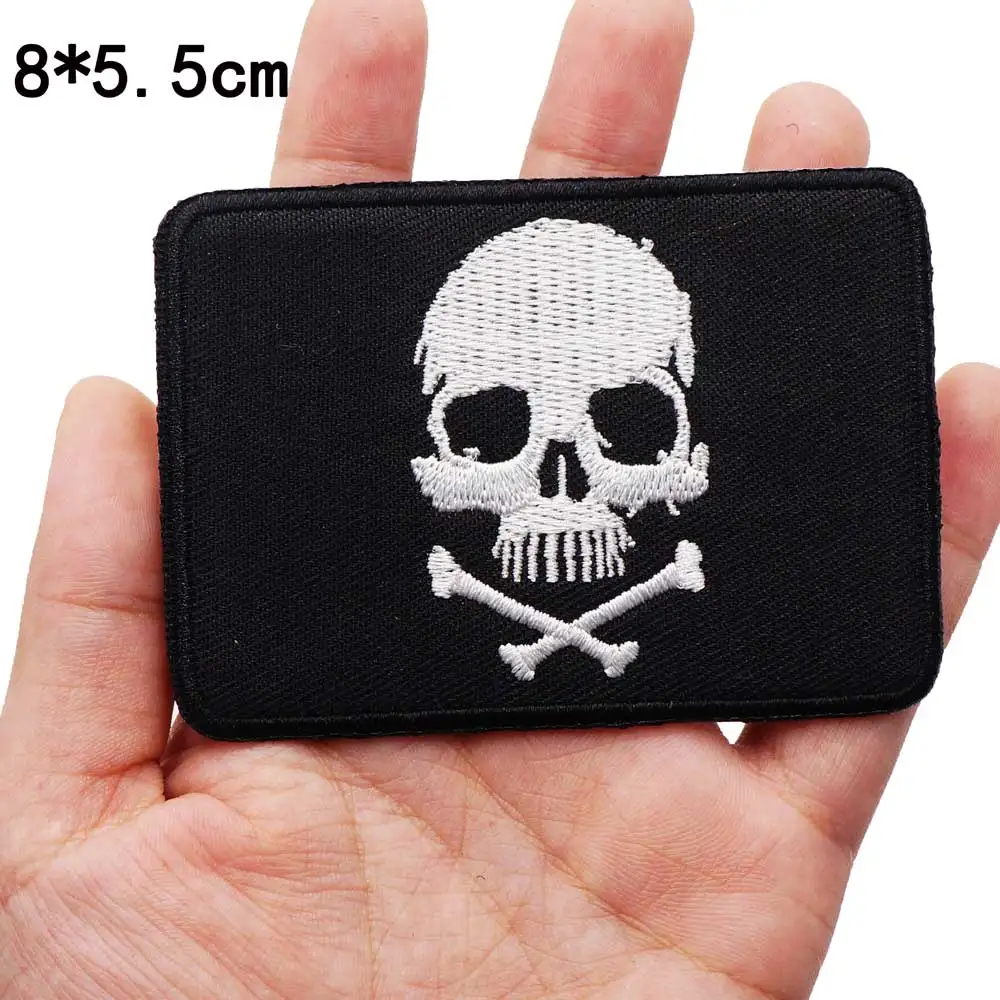 Женские нашивки с черепом вышитые панковские байкерские наклейки для одежды