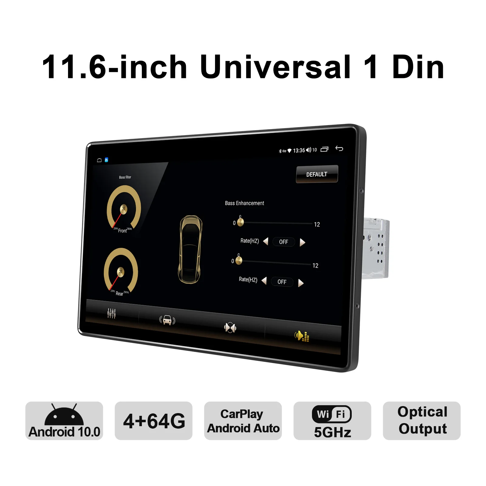 구매 Autoradio 1 Din 11.6 인치 자동차 라디오 디스플레이 범용 중앙 멀티미디어 비디오 플레이어 안드로이드 자동 무선 Carplay GPS Navi