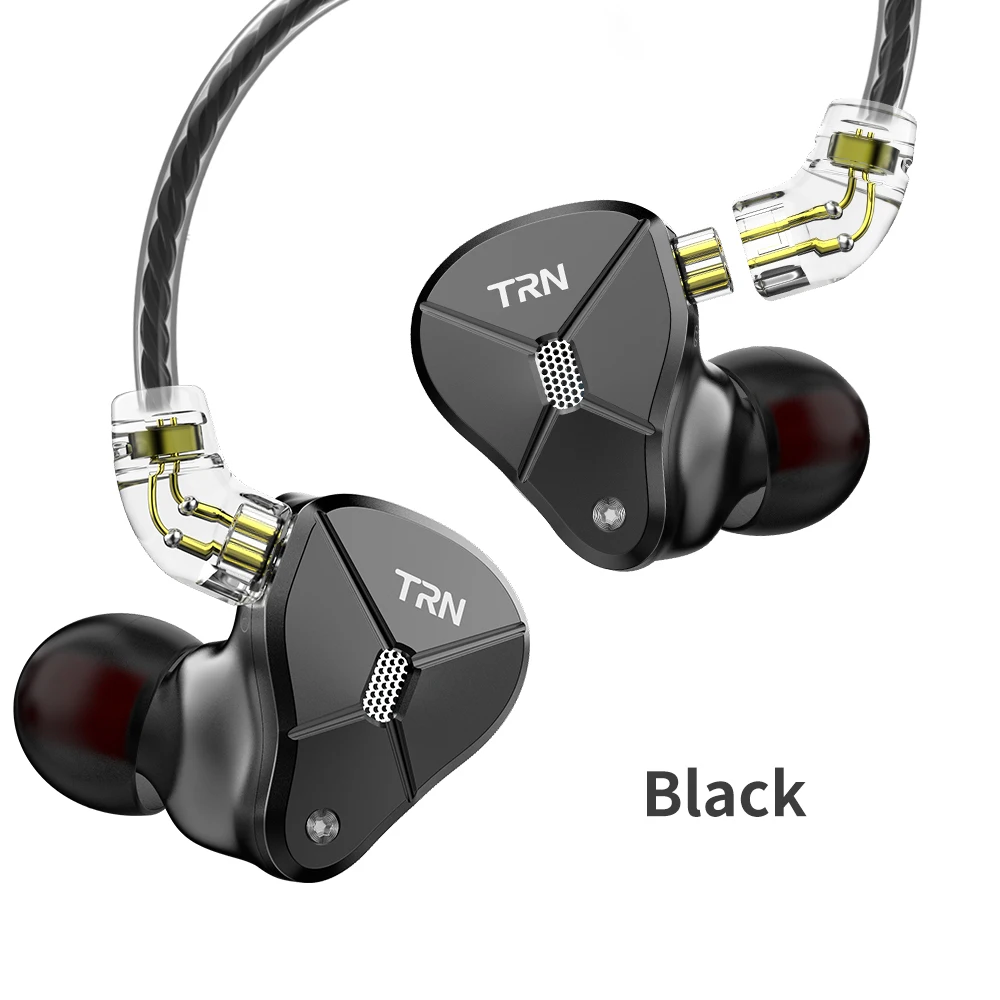 TRN BA5 10BA драйвер в ухо наушники HIFI DJ монитор наушники 10 сбалансированная Amarture игровая гарнитура TRN V80 V90 C12 ZS10 - Цвет: black no mic