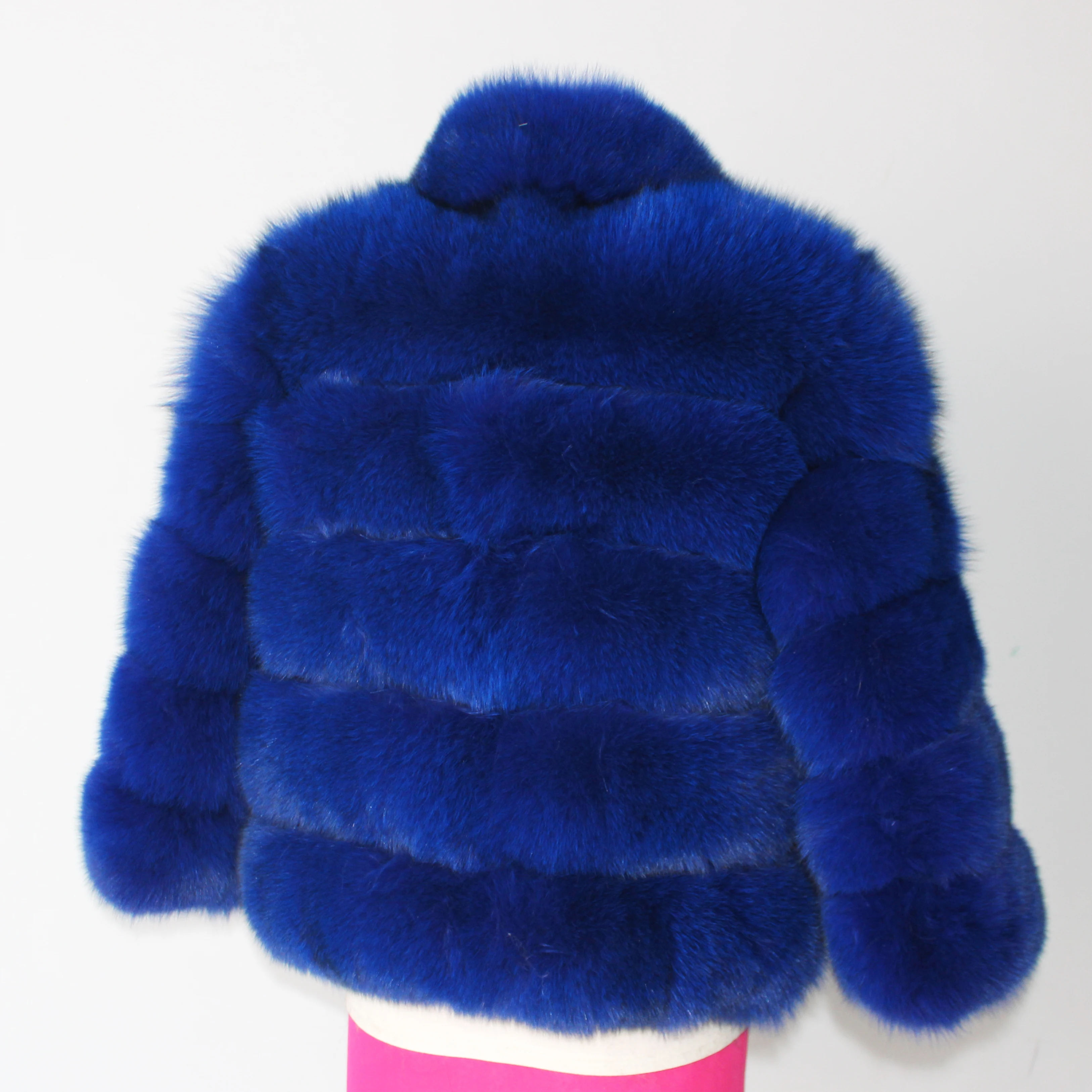 Linhaoshengyue  Real Fox Fur   Coat  with Stand Collar Women Fox Fur Coat