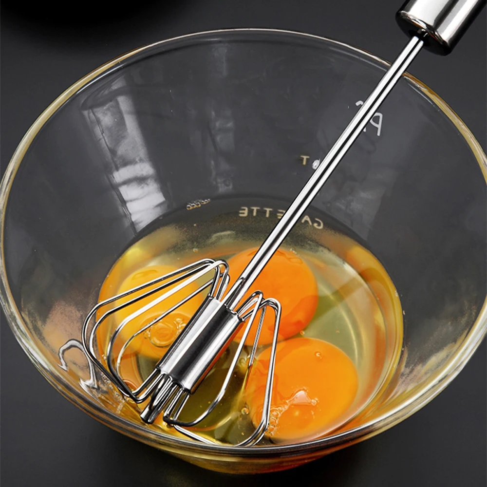 

Semi-Automatic Mixer Egg Beater Self Turning Manual Stainless Steel Whisk Hand Blender Egg Cream Stirring Kitchen Egg Tools