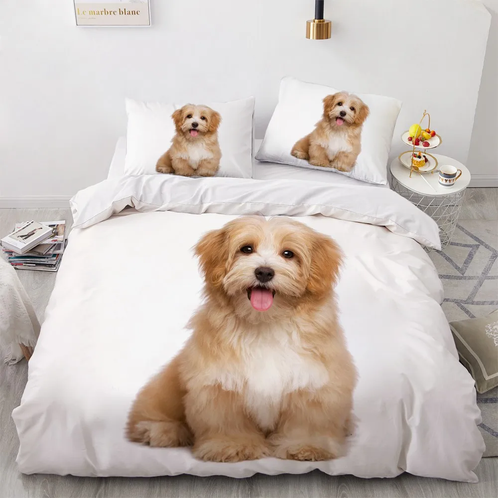 

Pet Dog Bedclothes Custom Design 3D Black Quilt Cover Sets Animal Bed Pillow Shams 180*200cm Full Twin Double King Size