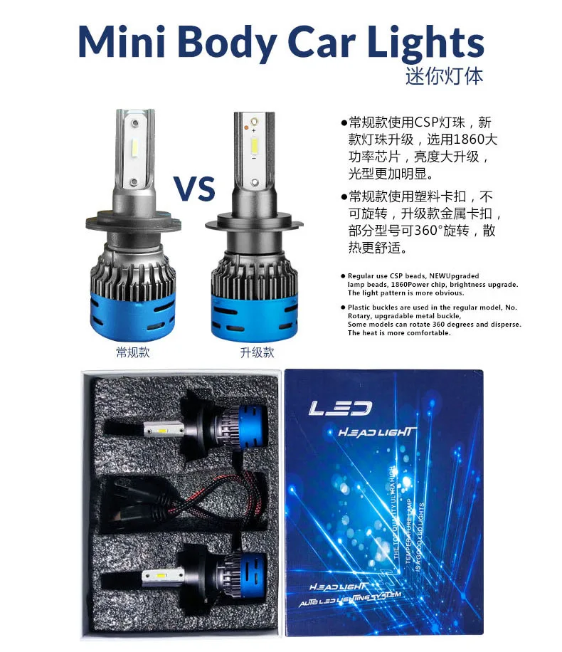 Lmusonu Хорошее качество 12V 50W K3 Автомобильные светодиодные фары для авто 6000 К 8000LM H1 H3 H4 H7 H8 H11 HB3 HB4 HIR2