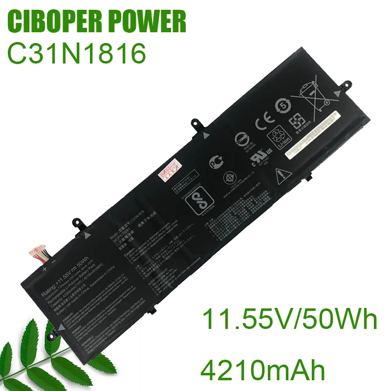 CP Оригинальный аккумулятор для ноутбука C31N1816 11 55 в 50 Втч ZenBook Flip 13 UX362FA Q326FA |