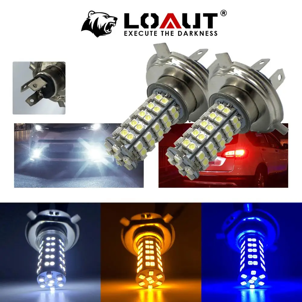 Сверхъяркая Светодиодная лампа H4 3258 68 SMD белые Автомобильные противотуманные