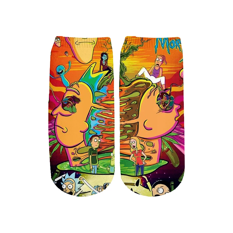 Новейшие Rick and Morty 3D печатных мультфильм милые короткие носки для мужчин женщин harajuku корейские носки RS-005