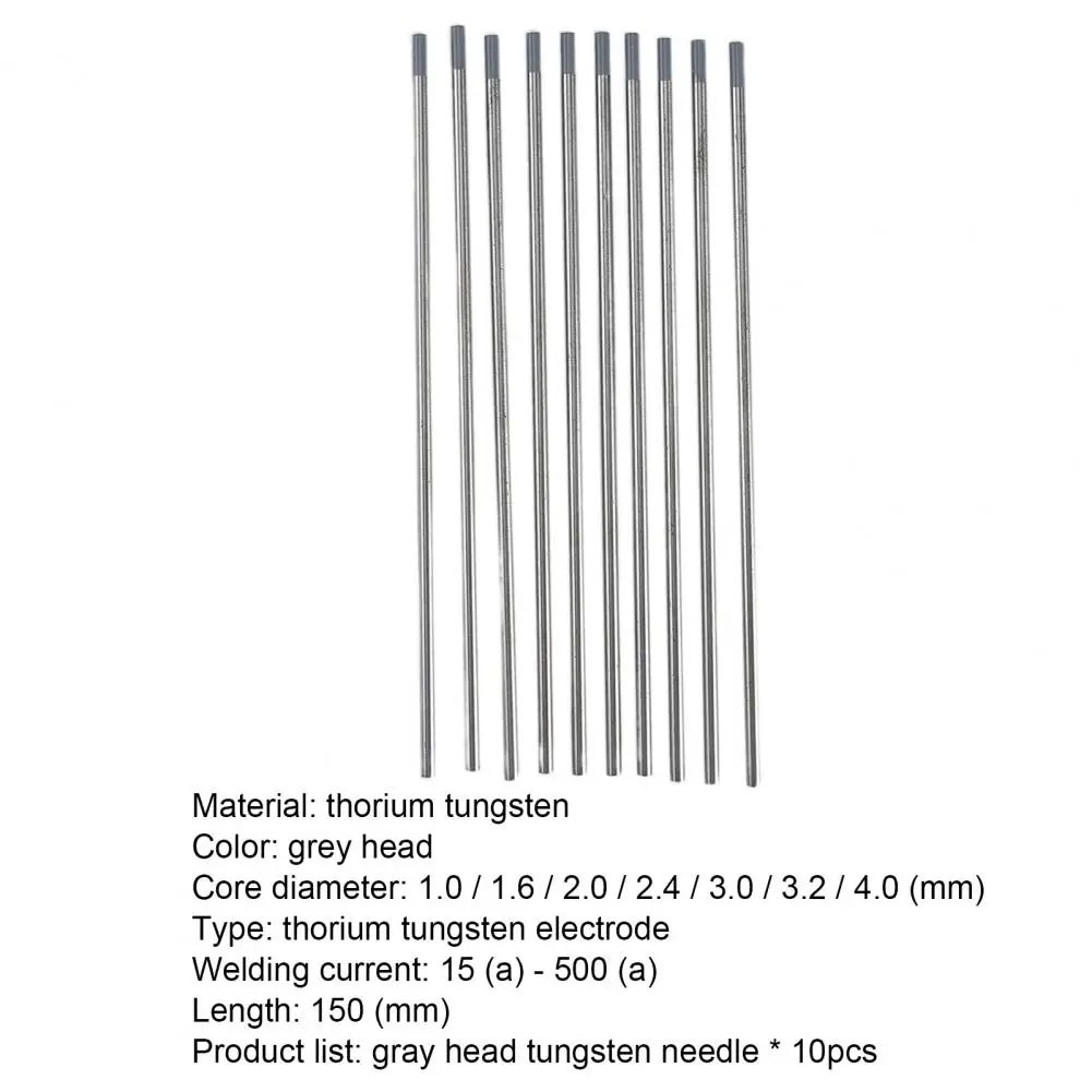 

10Pcs 1.0/1.6/2.0/2.4/3.2/4.0Tungsten Needles Complete Stable Arc No Radiation Gray-headed Tungsten Needle Group for TIG Welding