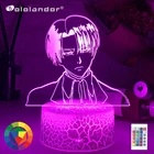 Новейшая акриловая 3d лампа Levi Ackerman из атаки на Титанов для домашнего декора, светильник для комнаты, детские подарки, светодиодный ночсветильник Levi Ackerman из аниме