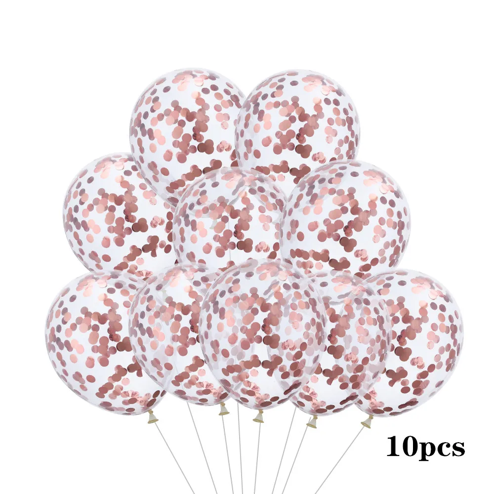 10pcs confetti ball 18 дюймов розовое золото сердце фольгированный шар 10 дюймов белый розовый латексный шар воздушный шар "Конфетти" свадебное украшение день Рождения Вечеринка Детские игрушки - Цвет: 10pcs confetti ball