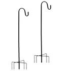 2 шт. крючки для пастухов подвесной крючок для растений садовый инструмент железная подставка для растений для сада наземная подставка для растений фонарь стойка (черный)