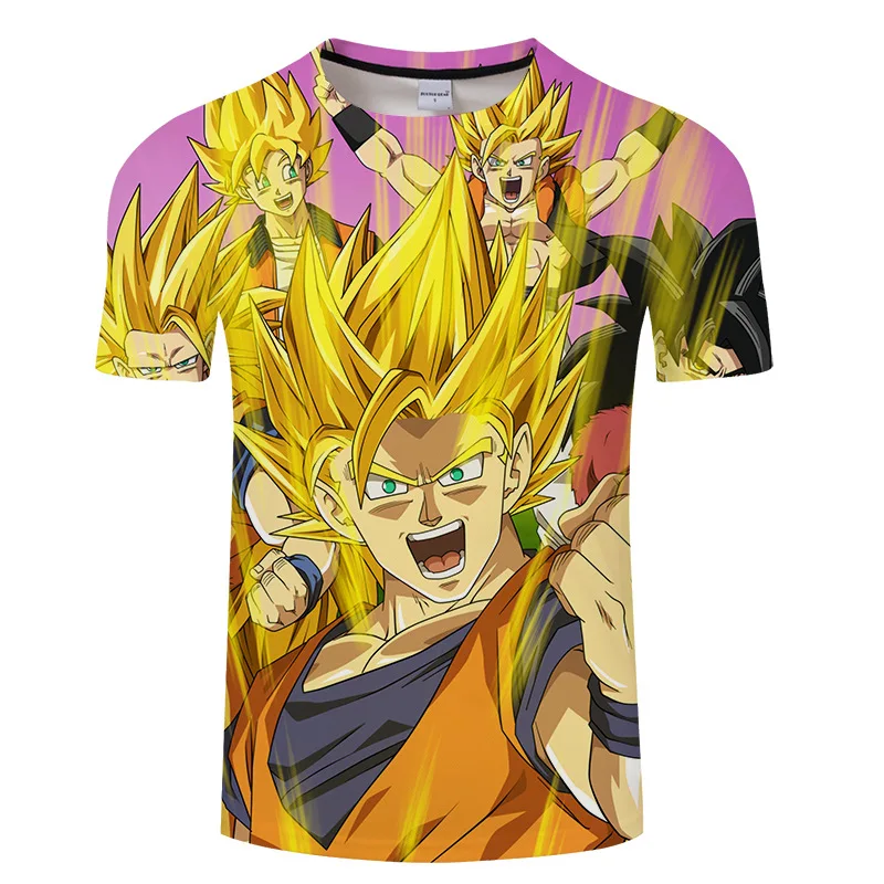 Футболка с принтом Dragon Ball Z мужские футболки топы в стиле хип хоп уличная одежда