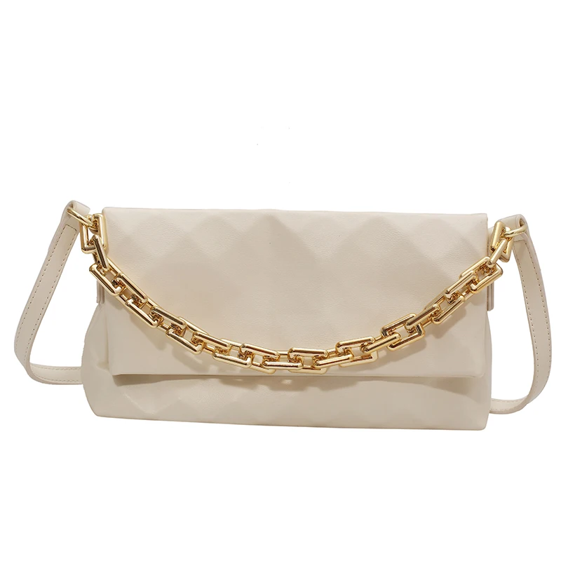 

Luxury Thick Chain Underarm bag 2021 Summer New High-quality PU Leather Women's Designer Handbag Shoulder Messenger Bag