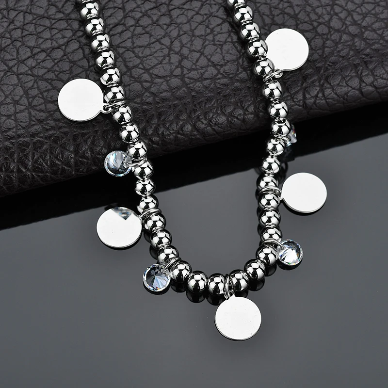 Женский браслет из нержавеющей стали с шармами и кристаллами|Цепочки браслеты| |
