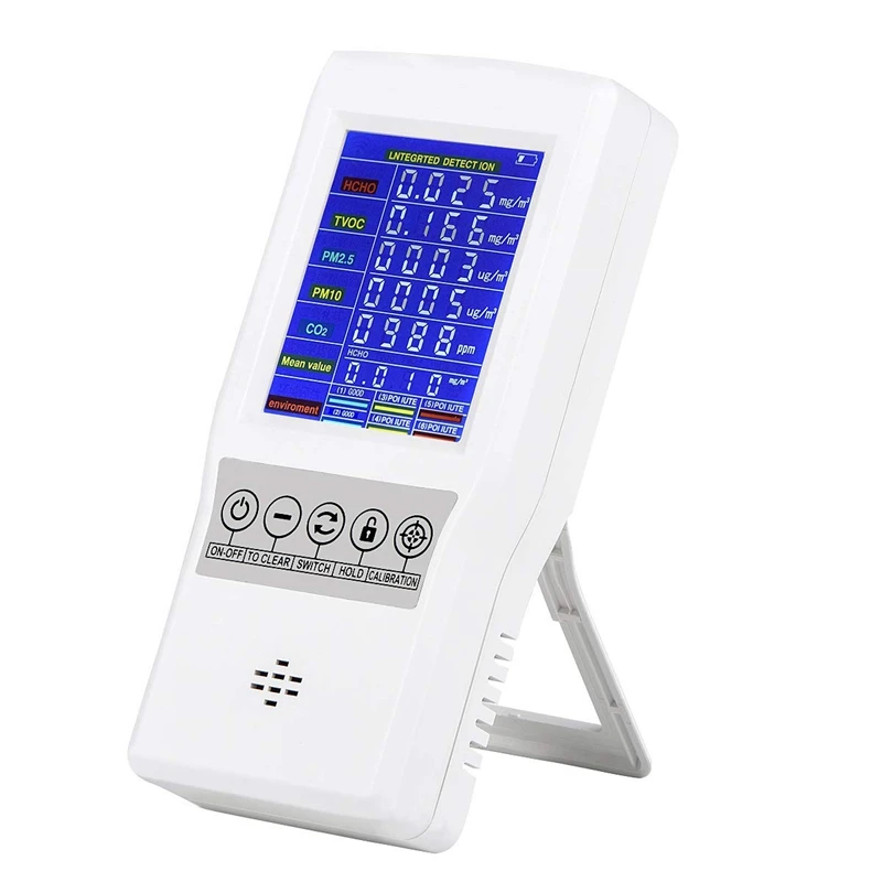 

New Air Quality Monitor Air Quality Tester For CO2 Formaldehyde TVOC PM2.5/PM10 Multifunctional Air Gas Detector Real Time
