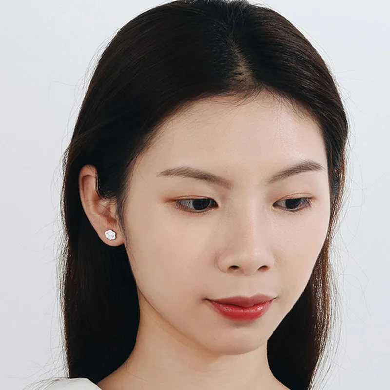 Женские серьги гвоздики MEETSOFT из серебра 925 пробы с гипоаллергенным дизайном