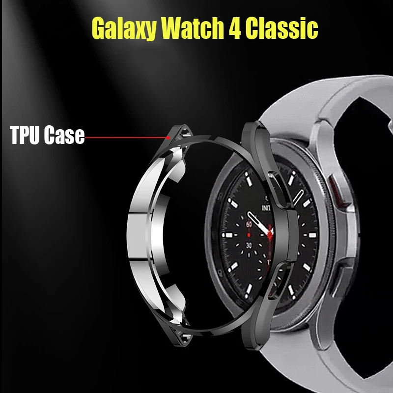 

Case for samsung Galaxy watch 4 classic 46mm/42mm TPU Plated cover all-around bumper Screen protector Galaxy watch 4 44mm 40mm