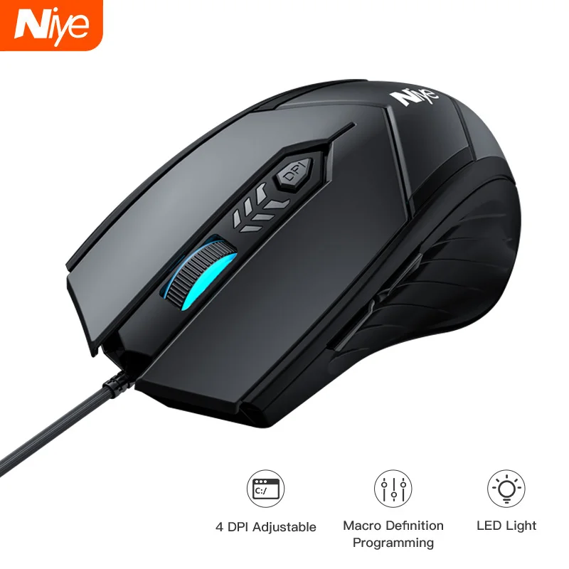 

Ergonomic Wired Gaming Mouse 6 Button Mute Breathing light 2400 DPI USB Computer Mouse Gamer Mice Silent Mause For PC Laptop New