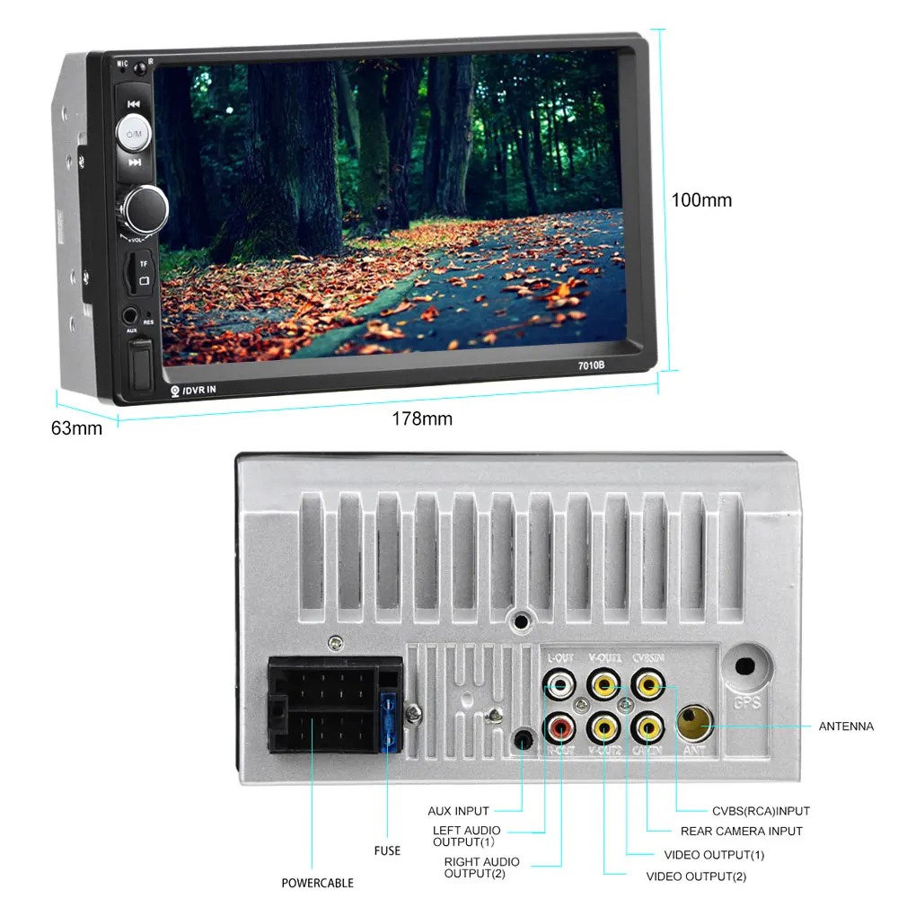 Автомагнитола AMprime 2Din 7 " MP5 сенсорный экран Bluetooth автомобильный мультимедийный