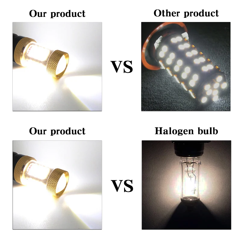 

2x H8 H11 LED Bulbs HB4 9006 Fog Lights Driving 4014SMD Tail Lamp Car Light parking 1200LM 12V - 24V Auto 6000K White