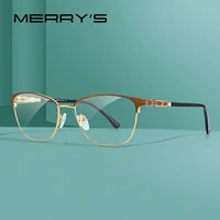 merrys design optical prescription glasses women myopia prescription eyeglasses metal cat eye frame lenses s2111