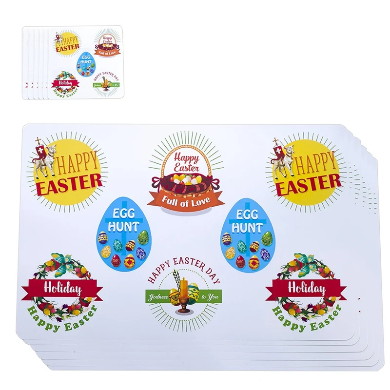 PVC коврик пасхальные столовые приборы набор печатных столовой для кухонного