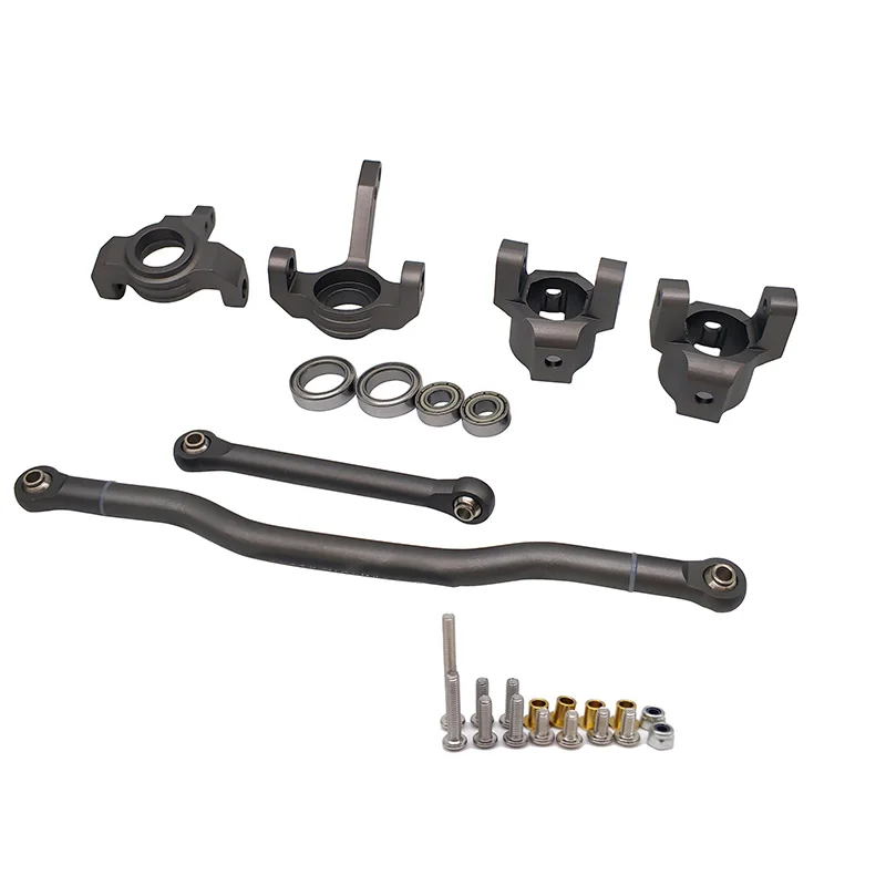 RC 1/10 CAR Axial SCX10 Upgraded Accessories METAL Front Knuckle + Steering Link Rod C Hub Carrier Rear Axle Lock Out | Электроника