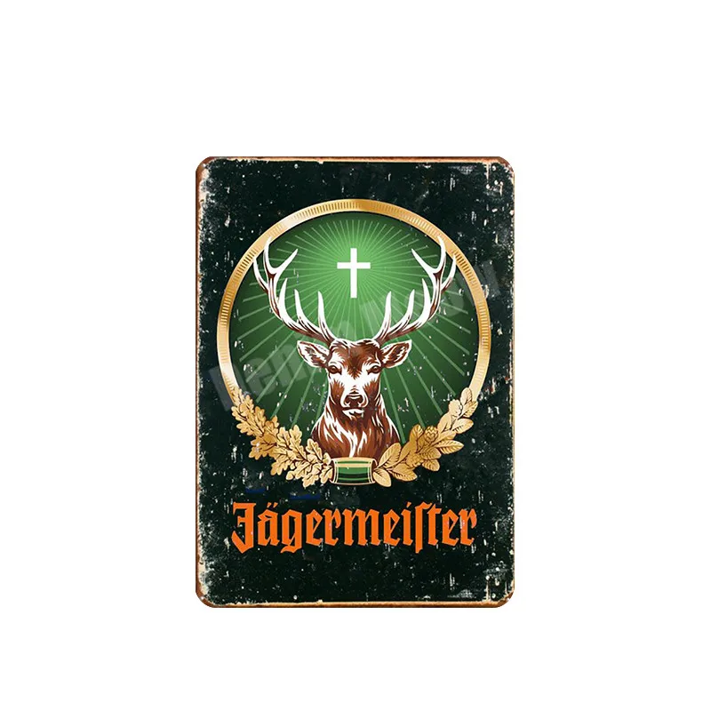 Jagermeister винтажная металлическая жестяная вывеска, украшение для паба, бара, олень, пивная рекламная тарелка, ликер, пивная настенная наклейка, домашний декор, N276 - Цвет: G