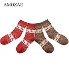 2 парлот, зимние женские носки, сохраняющие тепло, рождественский подарок, носки до середины голени со снежинками, оленями, удобные мягкие носки, Calcetines Mujer