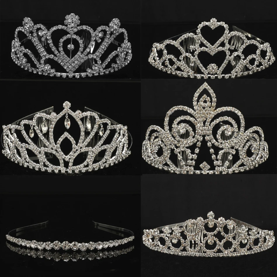 Свадебные аксессуары для волос Принцесса корона Стразы диадема головные уборы