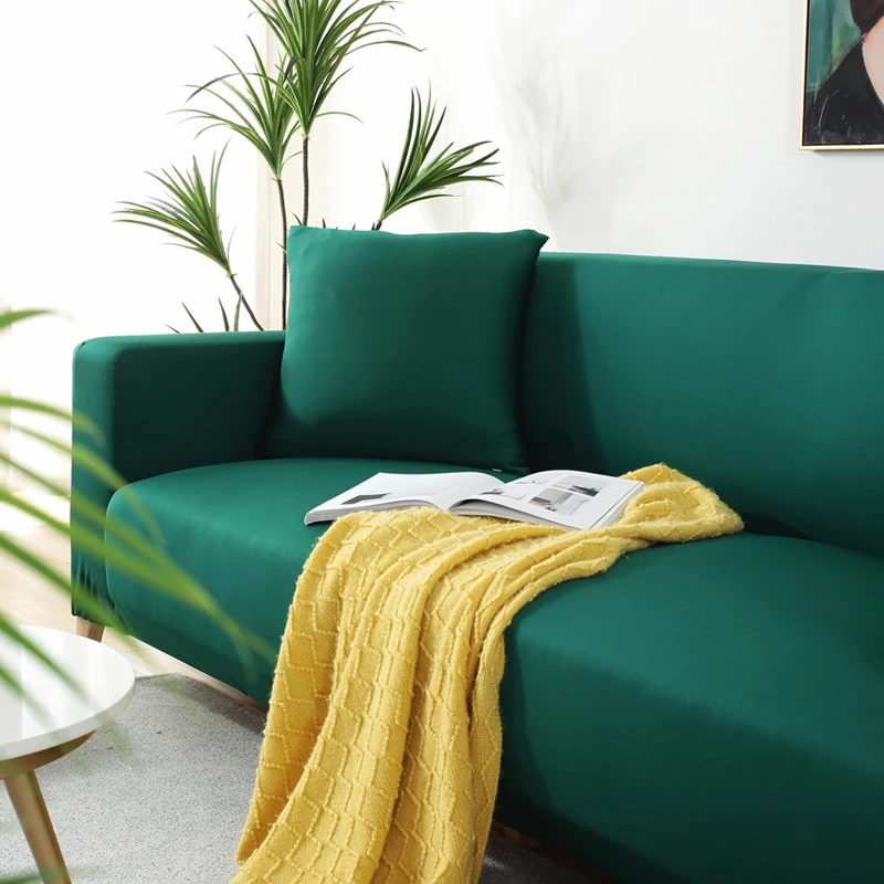 Однотонный эластичный чехол для дивана из молочного шелка 220 г хлопковый