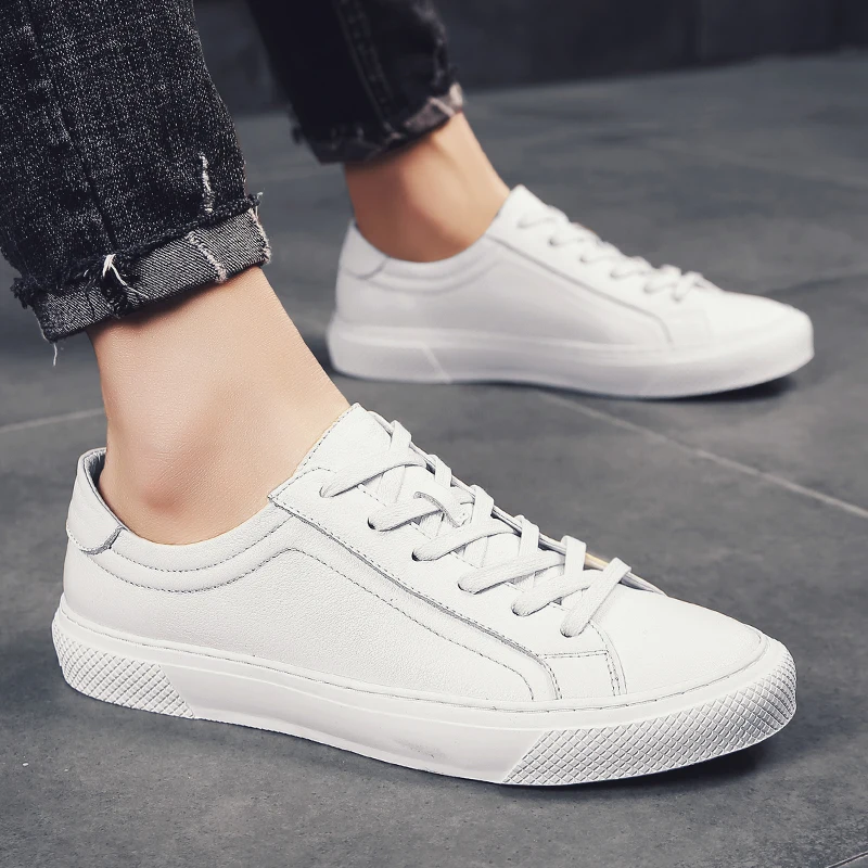 

Туфли Fasion мужские из натуральной кожи, мягсветильник кроссовки, оксфорды, плоская подошва, на шнуровке, черные белые