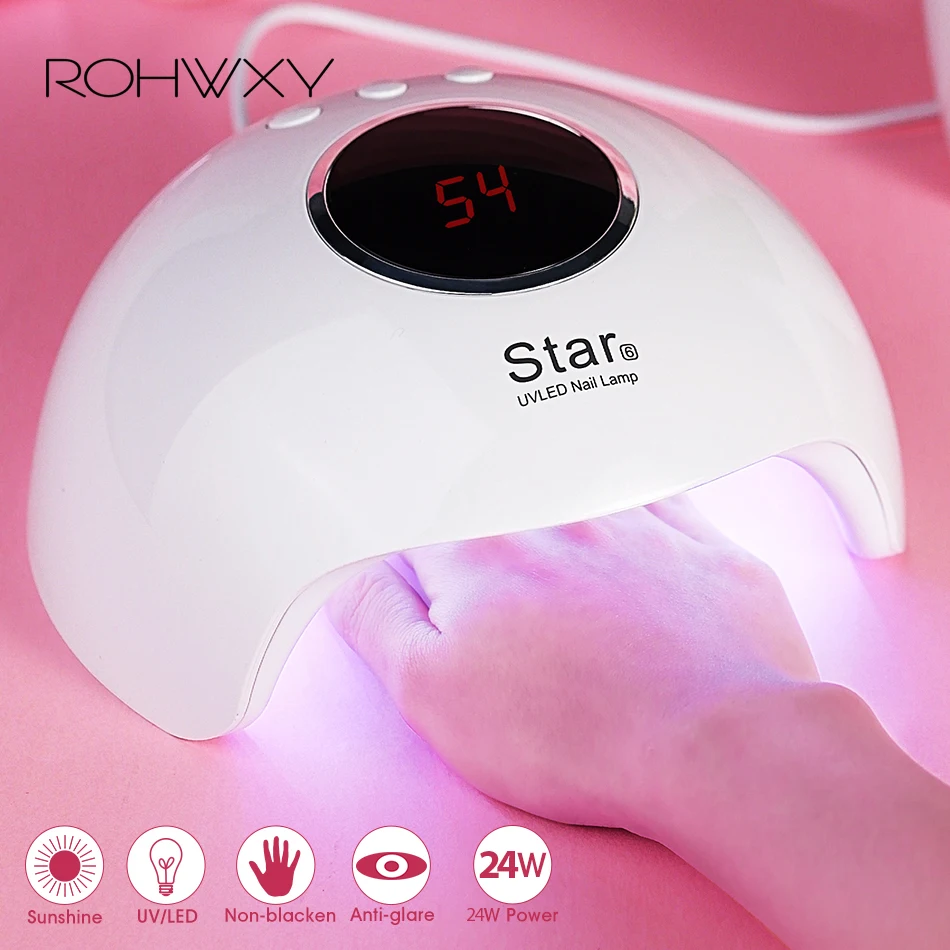 ROHWXY ногтей лампа для маникюра 36 W сушилки УФ светодиодный лампы сушки всех Гель