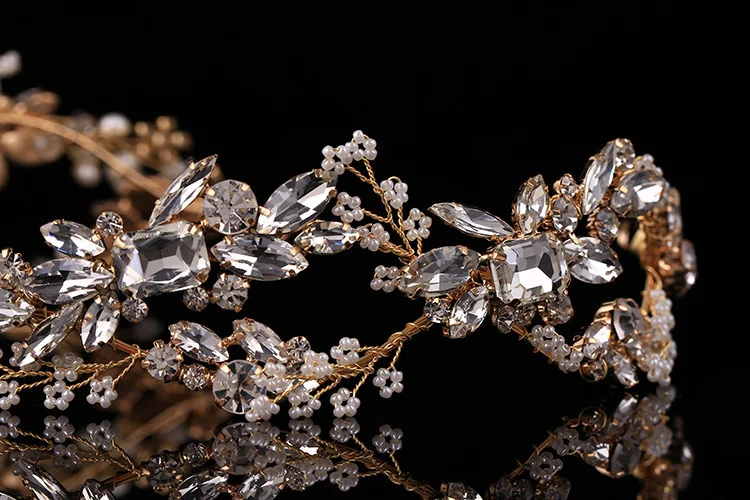Корона в стиле барокко, Золотая/серебряная тиара, Хрустальная повязка на голову, винтажные свадебные аксессуары для волос, аксессуары для головных уборов, Корона и Тиара