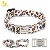 personalized dog collar free engraved name id tag nameplate for small medium large dogs accessories pet product pitbull pug