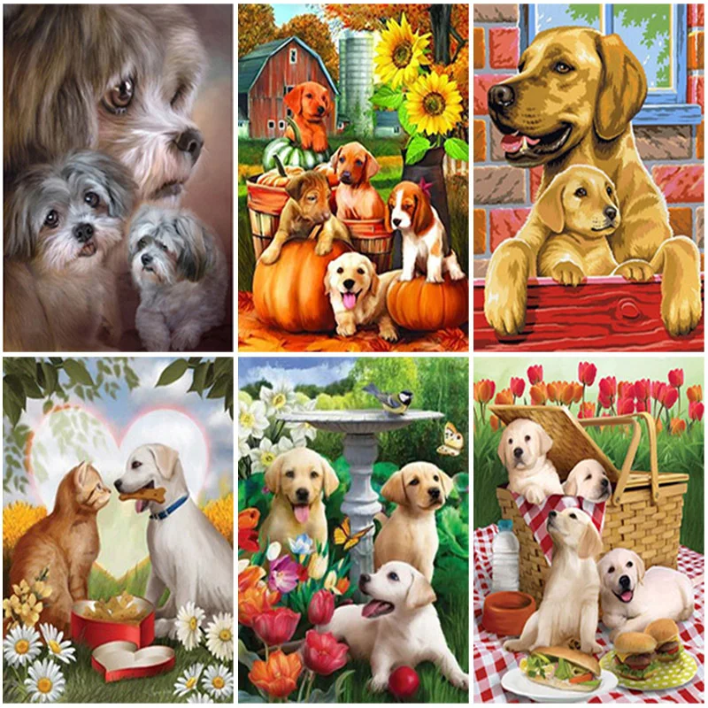 

DIY Dog 5D Diamond Painting Full Square Drill Animal Diamond Embroidery Cross Stitch Kits Wall Art Home Decor Christmas Gift