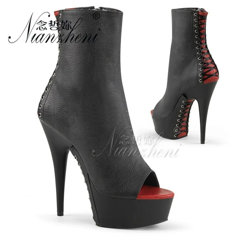 LTARTA/Новые ботильоны на высоком каблуке 20 см Пикантные женские низкие ботинки