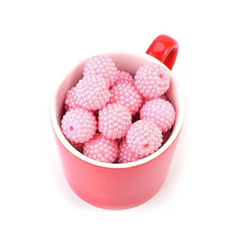 Pink Pearl 20 мм AB горный хрусталь массивные бусины набор из 10, Смола горный хрусталь бусины, массивная жевательная резинка ожерелье поставки-25 цветов выбор - Цвет: Pink Pearl