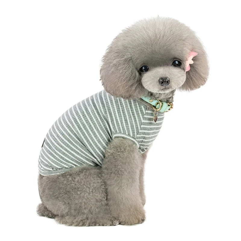 Dog Vest Of Sleeves 2 Legs Pet Spring Summer Classical Stripes Small Medium Dogs Short T-shirt | Дом и сад