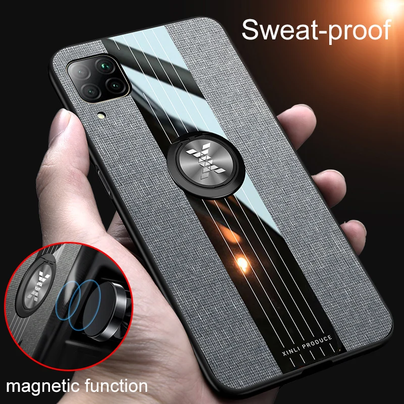 Чехол для Huawei P40 Lite Матовый Жесткий чехол с металлическим кольцом держателем P 40 Pro