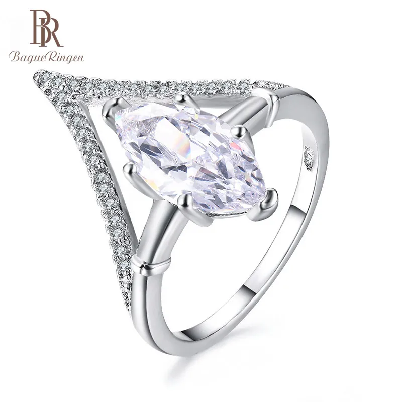 Кольцо из серебра 925 пробы с овальным искусственным муассанитом 16 мм|Кольца| |