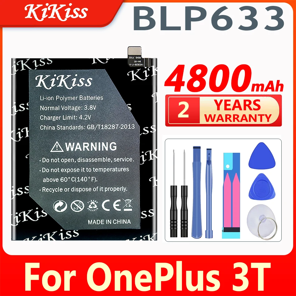 Аккумулятор KiKiss 4800 мАч BLP633 для OnePlus 3T A3010 1 + One Plus запасные батареи сотового
