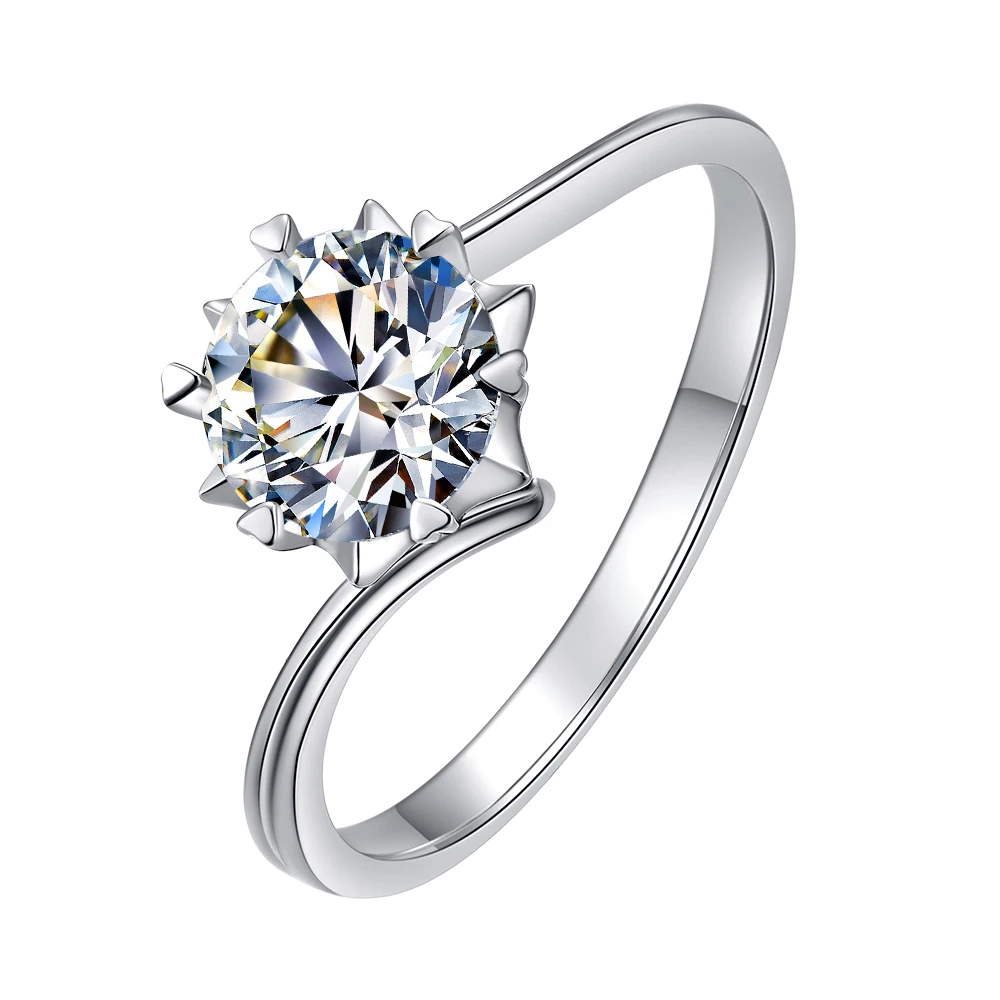 Кольцо из белого золота 18 К 1ct 2ct 3ct с круглой огранкой, классическое роскошное кольцо с муассанитом, обручальное кольцо отличной огранки, высокое качество