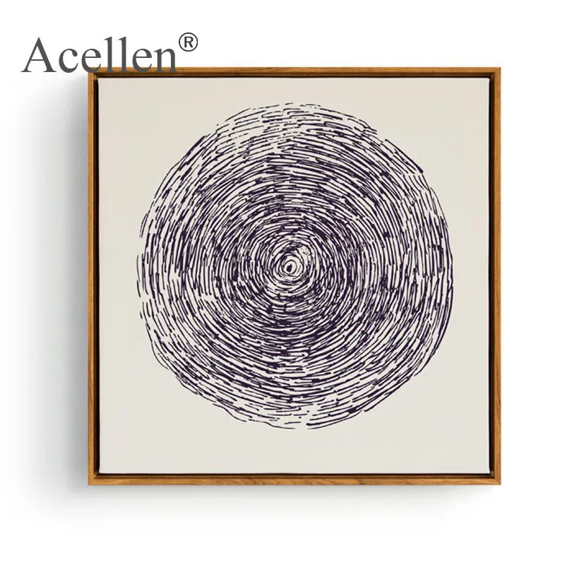 Скандинавская Картина на холсте абстрактные квадратные плакаты круглая графика