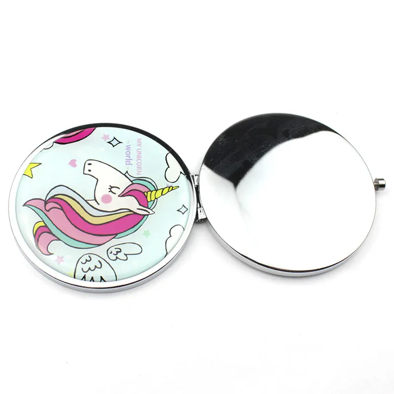 Портативное двухстороннее искусственное красочное косметическое зеркало с