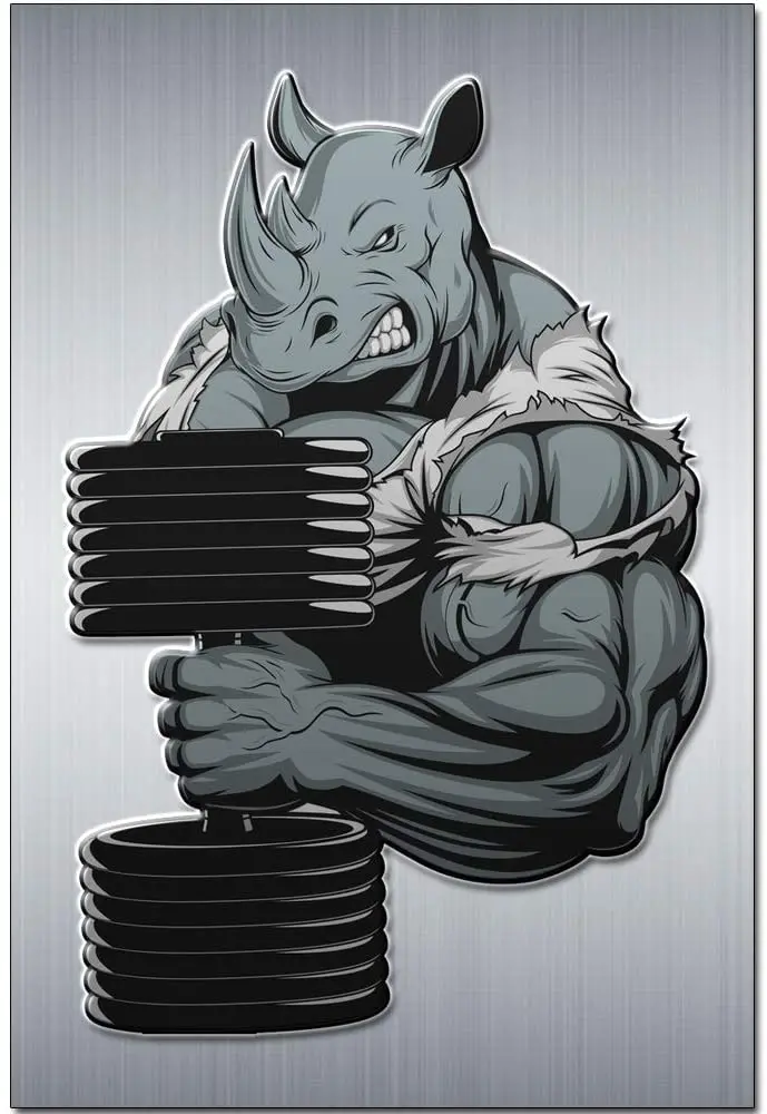 

Original Retro Design Muscle Beast Tin Metal Signs Wall Art | Thick Tinplate Print Poster Wall Decoration for Gym