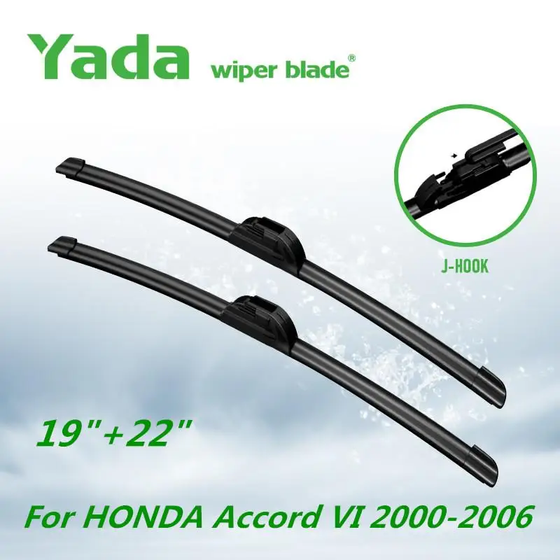 

Щетки стеклоочистителя Yada для HONDA Accord VI 2000-2006, тип J-Hook, лобовое стекло, переднее стекло, 19 + 22 дюйма, автомобильные аксессуары