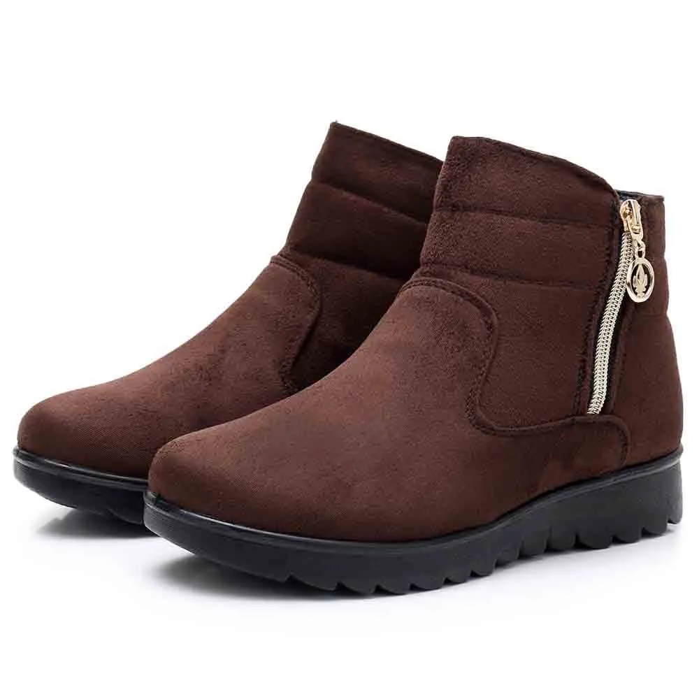 Популярные Зимние Теплые ботильоны SAGACE на каблуке для женщин среднего возраста