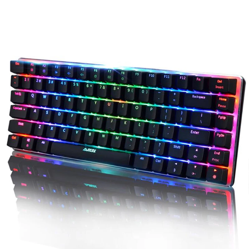 Проводная игровая механическая клавиатура черный синий переключатель 82 клавиши