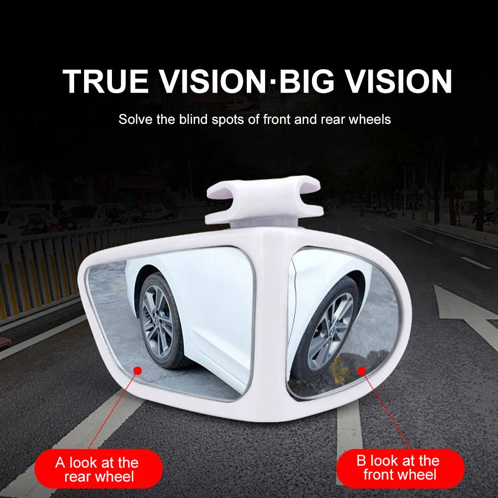 

2PCS HD 360 Degree Adjustable Car Rear View Mirror Auto Rearview Back Mirror Vehicle Blind Spot Parking Mirror Accessories
